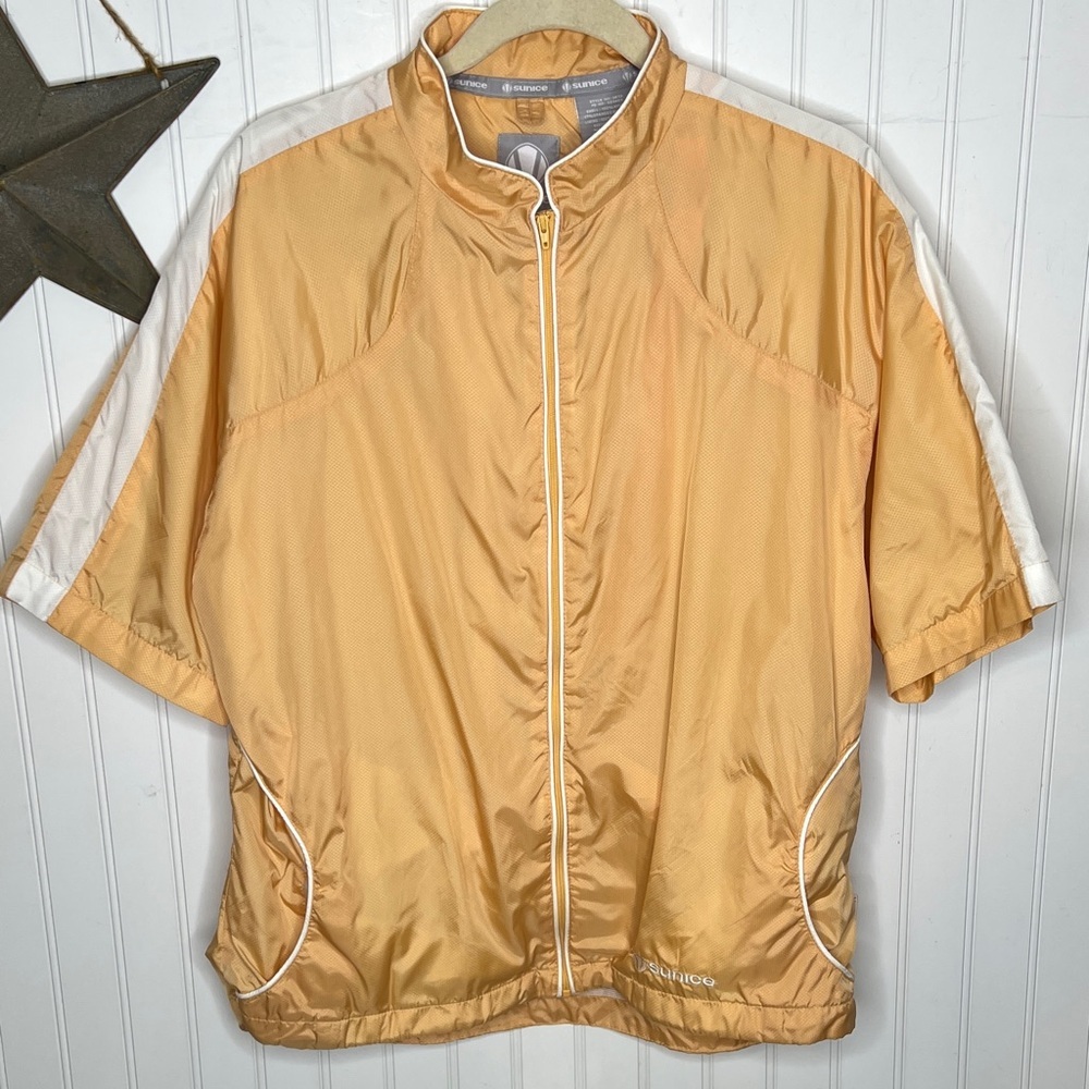 Sunice Women's Gold and White Short Sleeve Jacket Size Large